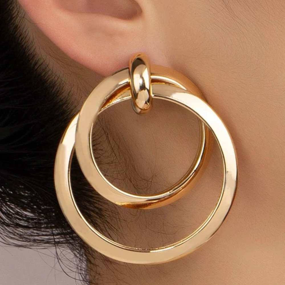Large gold cute earrings